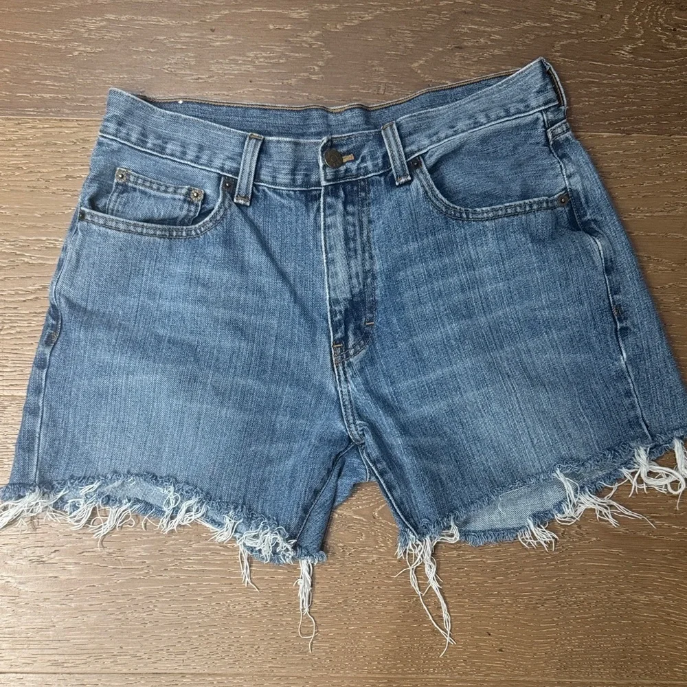 J. Crew Distressed Denim Cutoff Shorts Blue size 33